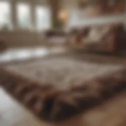 A luxurious shaggy floor rug in a well-decorated living room