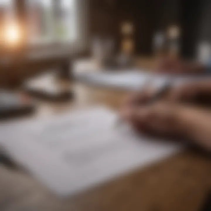 A close-up of a contract being signed for a property deal.