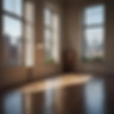Natural Light in Urban Spaces Natural light streaming through large windows of an urban apartment