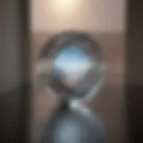 Crystal clear window with sunlight reflection