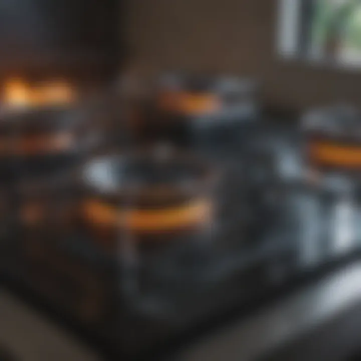 Before-and-after comparison of a glass stove top cleaning