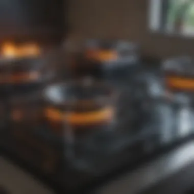 Transformation of Glass Stove Before-and-after comparison of a glass stove top cleaning