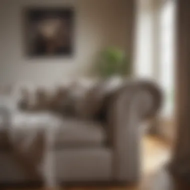 Well-maintained cloth sofa in a living room setting