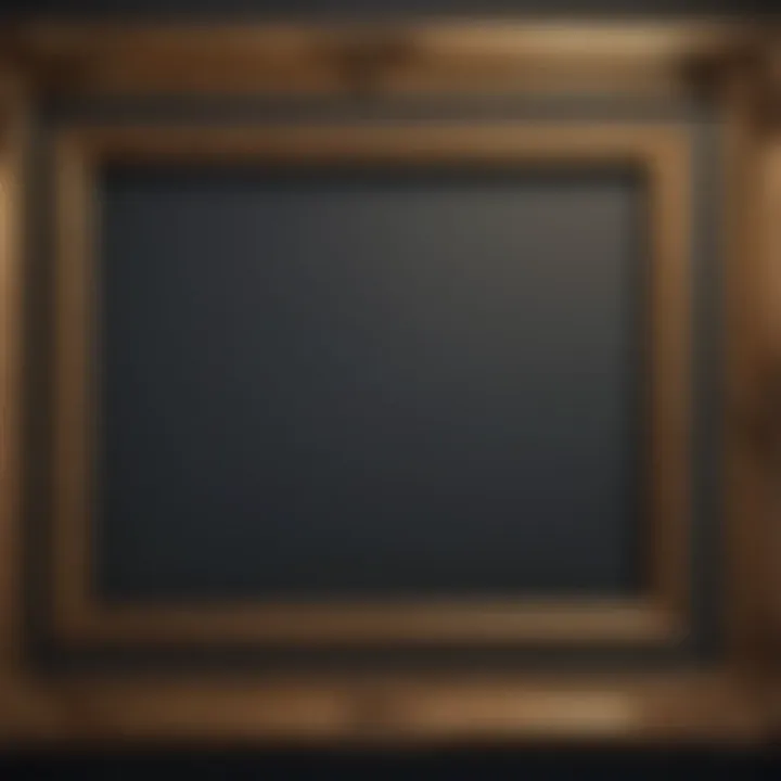 Close-up of unique materials used in large picture frames