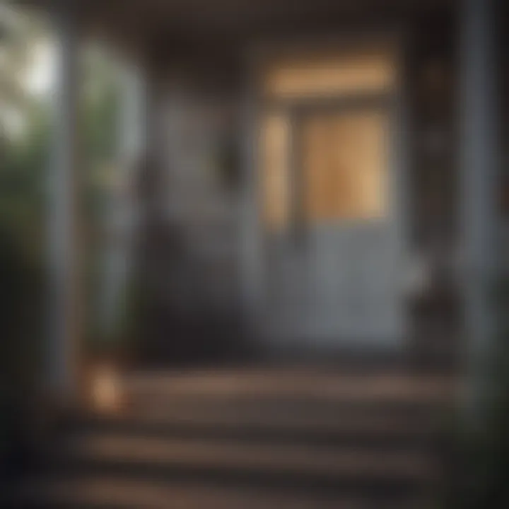 A welcoming front porch with a 'For Sale' sign