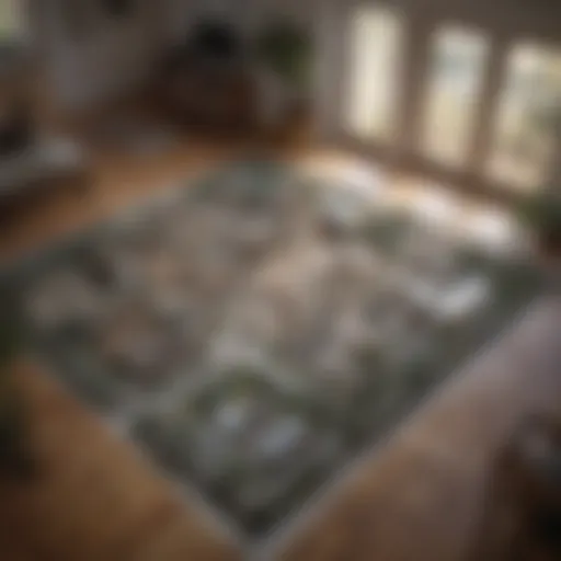 A floor plan illustrating square footage measurement