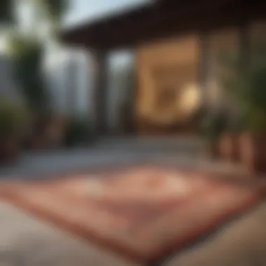Different types of outdoor rugs arranged for comparison