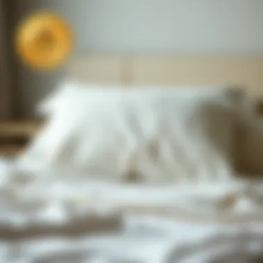 A pristine pillow on a neatly made bed
