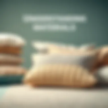 A variety of pillow materials displayed