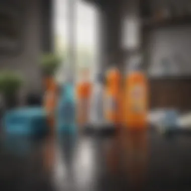 Essential Cleaning Supplies for Hygiene Visual representation of cleaning products and tools
