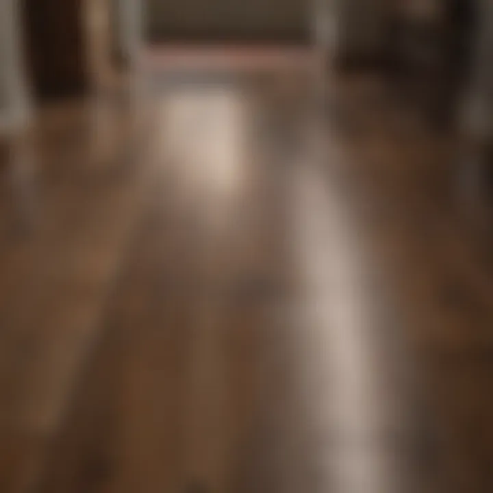 Before and after comparison of wood floor cleanliness