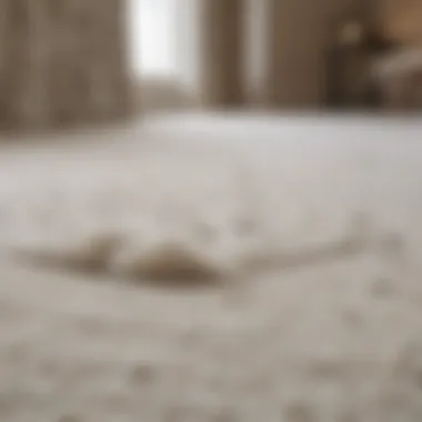 Demonstration of stain removal technique on a white rug