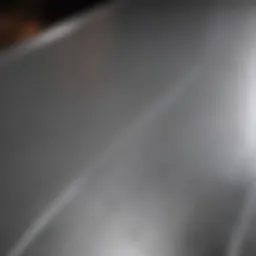 Brushed stainless steel surface with a clean shine