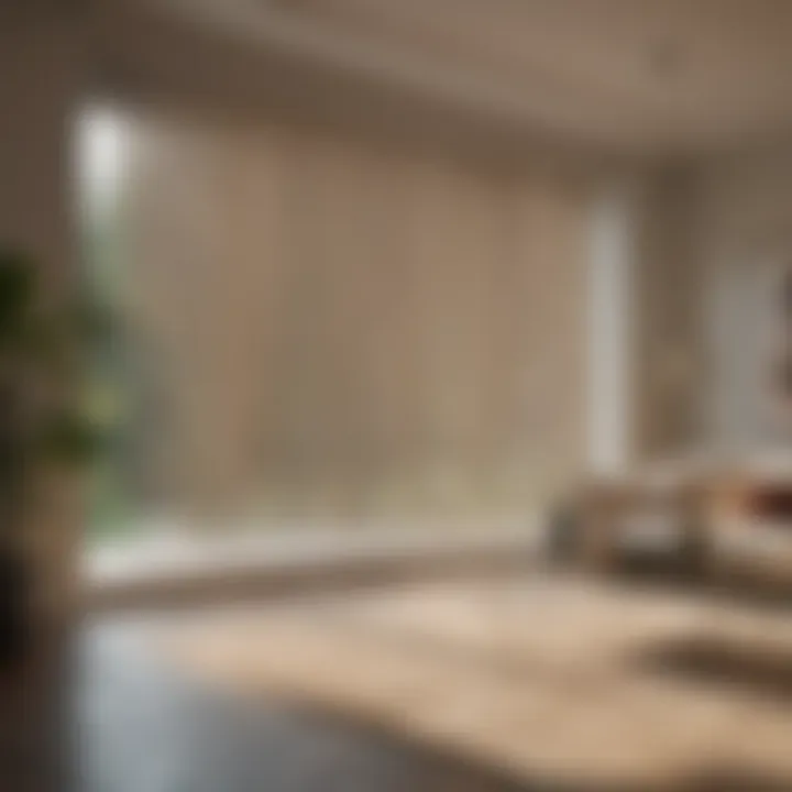 Elegant living space featuring stylish blinds