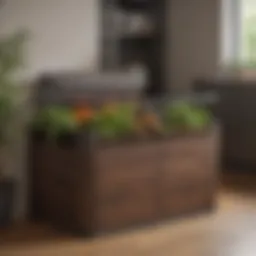 An elegantly designed indoor compost bin showcasing various materials.
