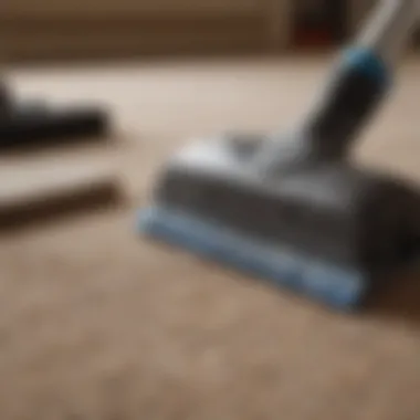 Manual carpet cleaning tools laid out for effective cleaning