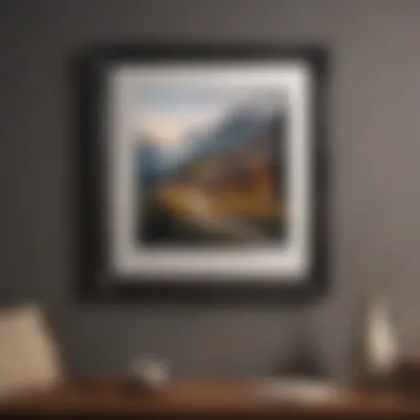 Picture Frame at Eye Level Close-up of a picture frame hung at eye level in a cozy living room