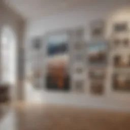 A beautifully arranged gallery wall showcasing various art styles
