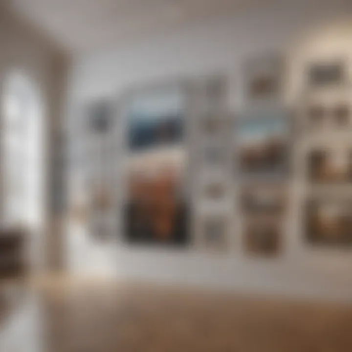 A beautifully arranged gallery wall showcasing various art styles