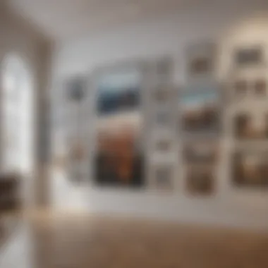 Gallery Wall Arrangement A beautifully arranged gallery wall showcasing various art styles