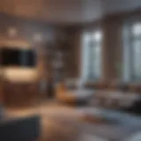 Cozy studio apartment interior showcasing multifunctional furniture.