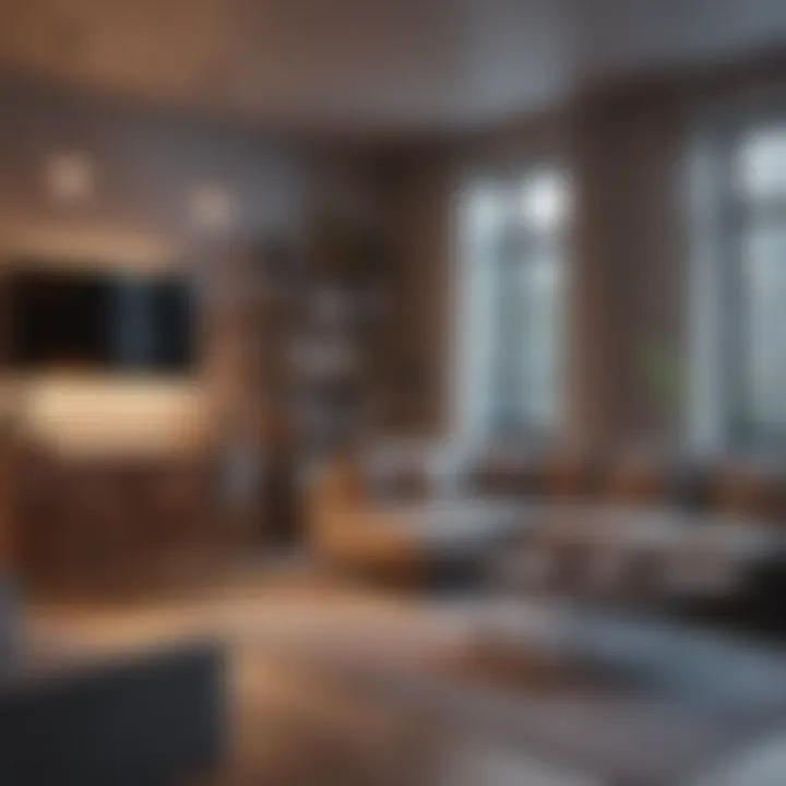 Cozy studio apartment interior showcasing multifunctional furniture.