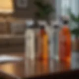A variety of couch cleaner sprays on a table
