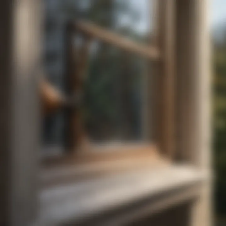 An individual using a squeegee for window cleaning