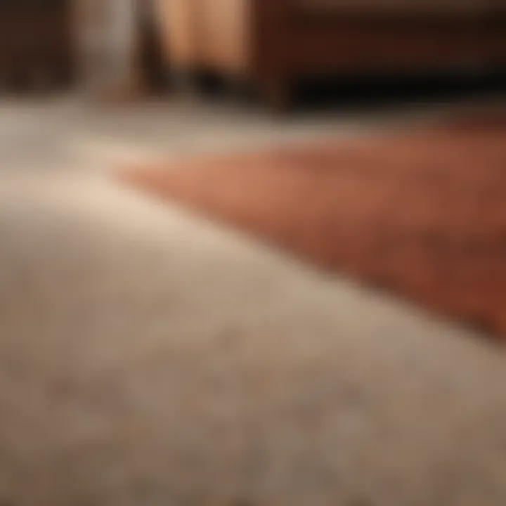Before and after comparison of a carpet after cleaning