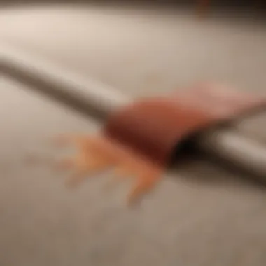 Effective Stain Removal Technique Detailed view of a carpet stain removal technique in action