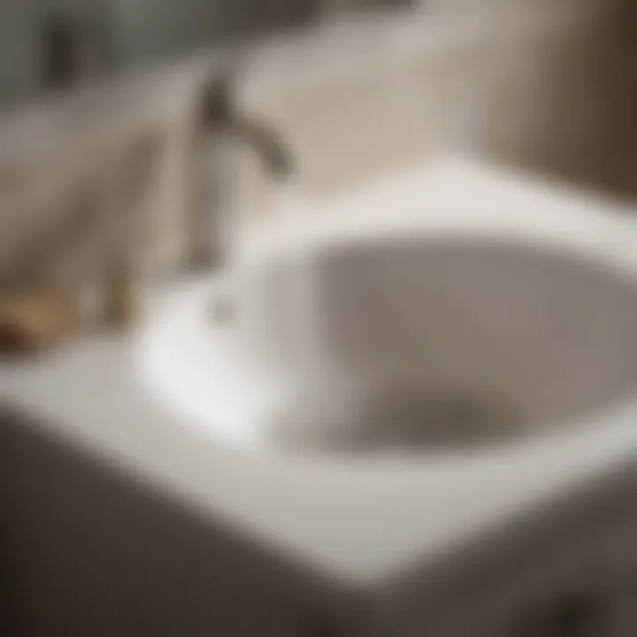 Clogged bathroom sink with visible debris