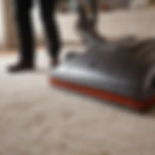 Modern carpet cleaning equipment in action