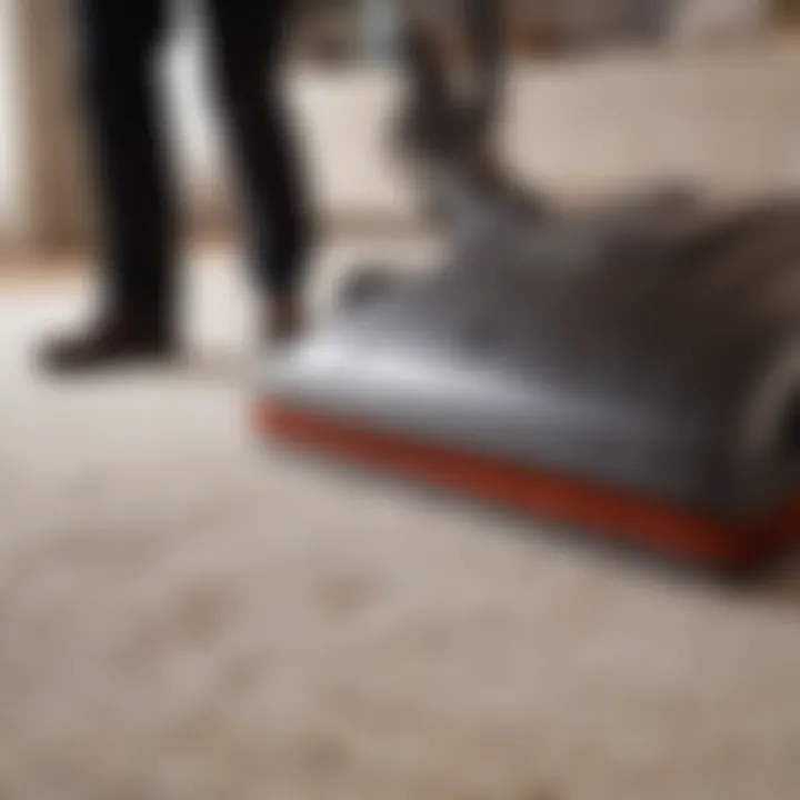 Modern carpet cleaning equipment in action