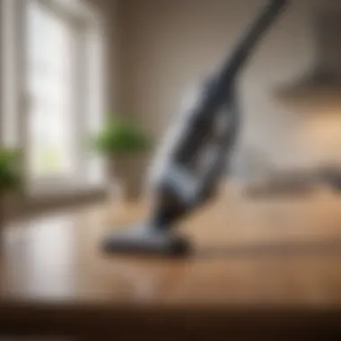 Cordless Handheld Vacuum for Quick Cleanups Compact cordless handheld vacuum cleaner on a table