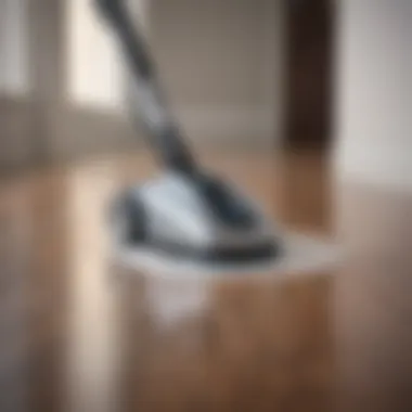 Steam Mop for Efficient Floor Care Sleek steam mop ready for use on hardwood floors