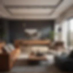 A modern living room showcasing potential apartment interiors.