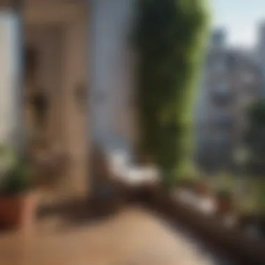 Balcony Oasis for Relaxation Tranquil apartment balcony scene