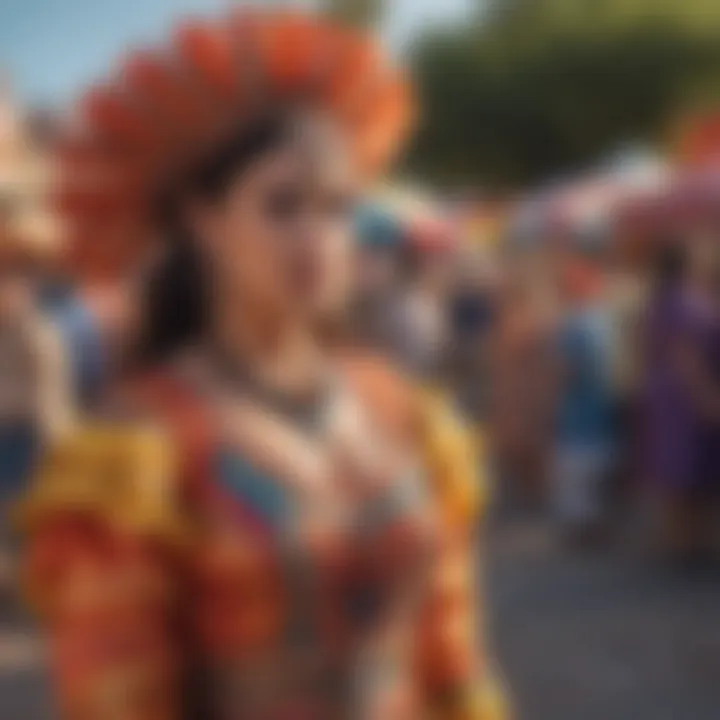 A colorful cultural festival in San Antonio celebrating local heritage with music and dance.