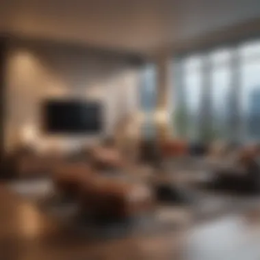 Stylish Apartment Interior in Central District Cozy interior of a stylish apartment highlighting contemporary furnishings and decor