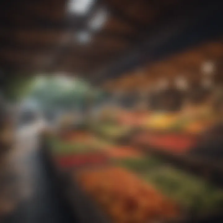 Community market highlighting local produce