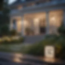 An elegant house with a sold sign in front