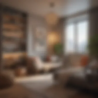 Cozy reading nook in a one-bedroom apartment designed for comfort and aesthetics.