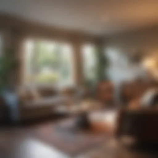 Cozy living room featuring a pet-friendly space