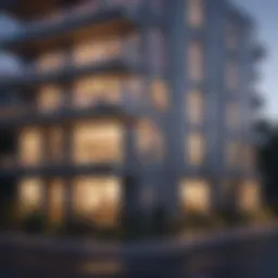 Exterior view of Portland House Apartments showcasing modern architectural design