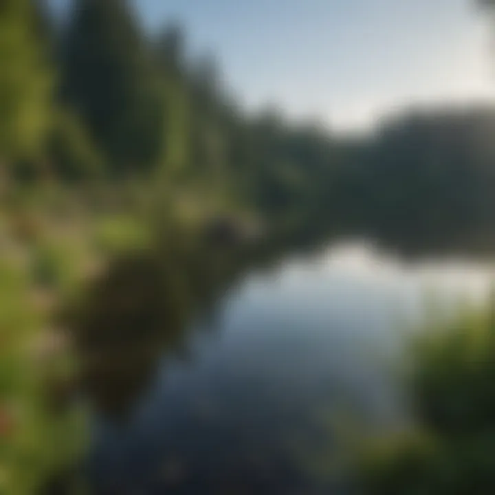 Lush greenery surrounding Lake Washington, reflecting nature's tranquility