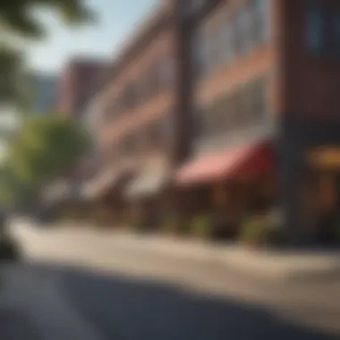 An inviting street scene in a vibrant Chicago neighborhood filled with local shops and cafes.