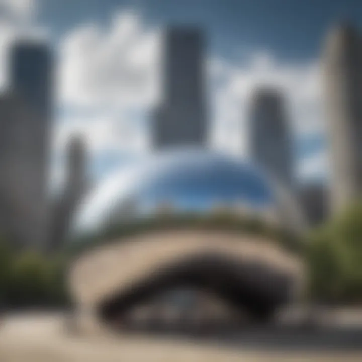 A picturesque scene at Millennium Park with the Cloud Gate sculpture