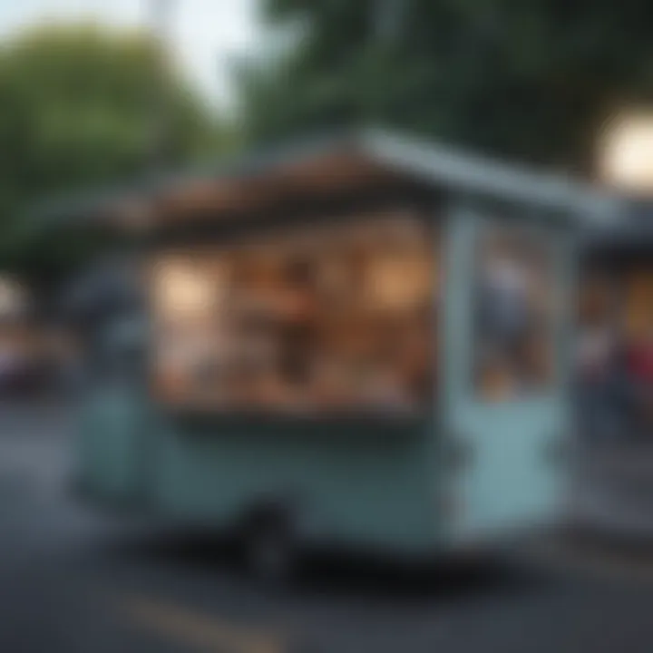 Lively scene of a popular food cart pod in Portland