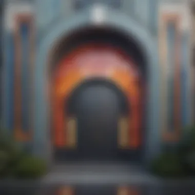 Stunning Art Deco architectural facade showcasing geometric patterns and vibrant colors