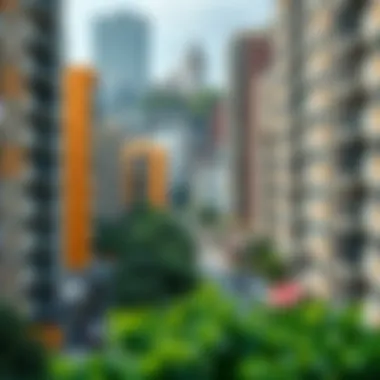 Urban Challenges and Community Development A bustling urban neighborhood illustrating community dynamics